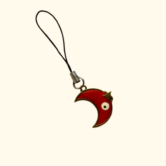 Moon (Red) Phone Charm