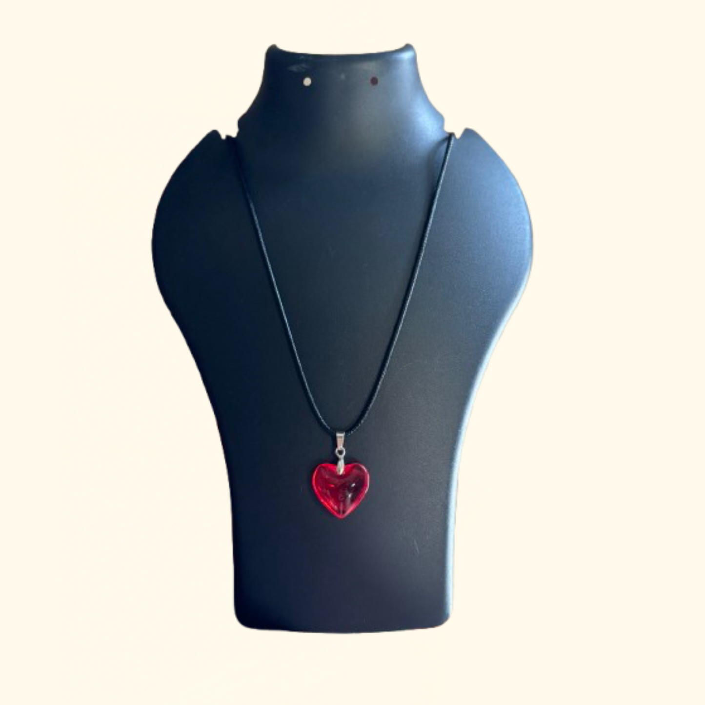 Glass heart necklace