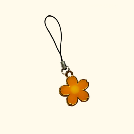 Orange Flower Phone Charm