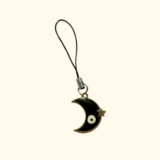 Moon (Black) Phone Charm