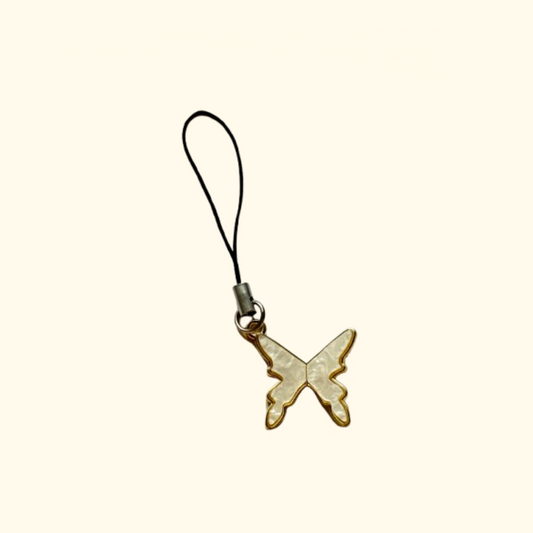 Butterfly White Phone Charm